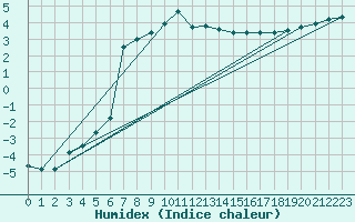 Courbe de l'humidex pour Salla kk