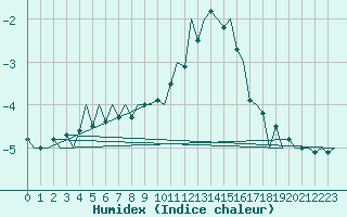 Courbe de l'humidex pour Fassberg