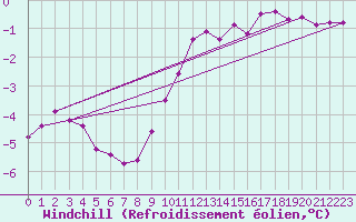 Courbe du refroidissement olien pour Michelstadt-Vielbrunn