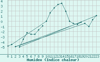 Courbe de l'humidex pour Zinnwald-Georgenfeld