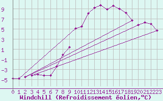 Courbe du refroidissement olien pour Fichtelberg
