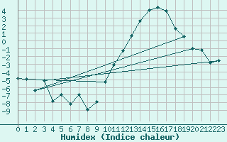 Courbe de l'humidex pour Le Mans (72)