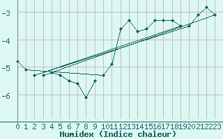 Courbe de l'humidex pour Hoernli