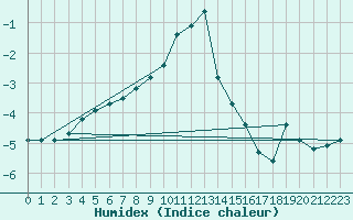 Courbe de l'humidex pour Hakadal