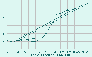 Courbe de l'humidex pour Lige Bierset (Be)