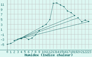 Courbe de l'humidex pour Crnomelj