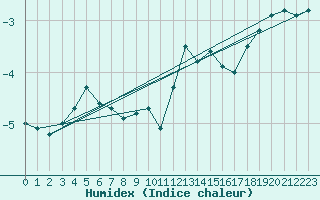 Courbe de l'humidex pour Kongsoya