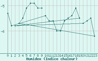 Courbe de l'humidex pour Zimnicea