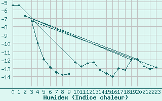 Courbe de l'humidex pour Pitztaler Gletscher