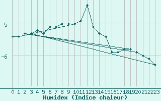 Courbe de l'humidex pour Chaumont (Sw)