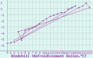 Courbe du refroidissement olien pour Bergen