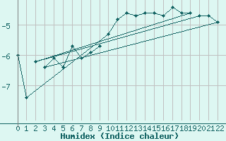 Courbe de l'humidex pour Sletterhage 