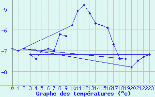 Courbe de tempratures pour Fichtelberg