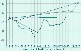 Courbe de l'humidex pour Honefoss Hoyby