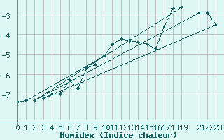 Courbe de l'humidex pour Hjartasen