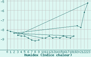 Courbe de l'humidex pour Hoernli