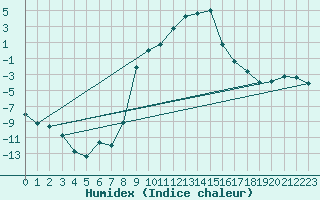 Courbe de l'humidex pour Seefeld