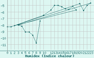 Courbe de l'humidex pour Skabu-Storslaen
