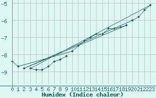 Courbe de l'humidex pour Kojovska Hola