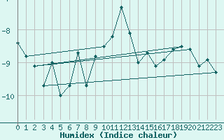 Courbe de l'humidex pour Hoernli