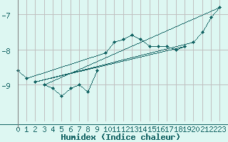 Courbe de l'humidex pour Salla Naruska