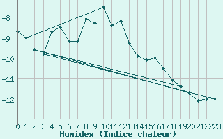 Courbe de l'humidex pour Grimsel Hospiz