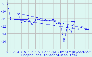 Courbe de tempratures pour Gornergrat