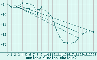 Courbe de l'humidex pour Sonnblick - Autom.