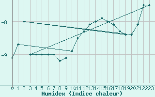 Courbe de l'humidex pour Wunsiedel Schonbrun