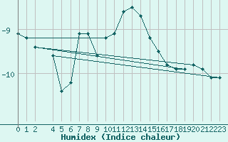 Courbe de l'humidex pour Sjenica