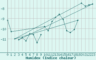 Courbe de l'humidex pour Robiei