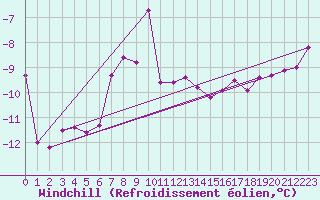 Courbe du refroidissement olien pour Chopok