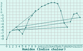 Courbe de l'humidex pour Vaestmarkum