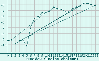 Courbe de l'humidex pour Ruhnu