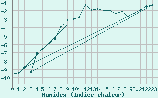 Courbe de l'humidex pour Tannas