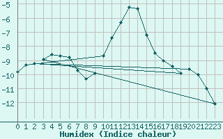 Courbe de l'humidex pour Honefoss Hoyby