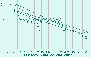 Courbe de l'humidex pour Neuburg / Donau