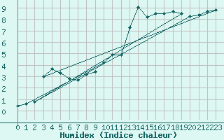 Courbe de l'humidex pour Le Touquet (62)