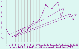 Courbe du refroidissement olien pour Sotkami Kuolaniemi