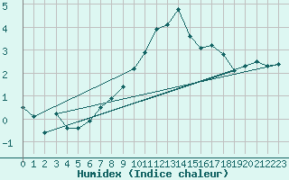 Courbe de l'humidex pour Ble - Binningen (Sw)