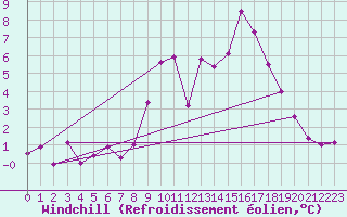 Courbe du refroidissement olien pour Offenbach Wetterpar