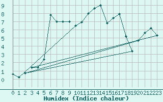 Courbe de l'humidex pour Wels / Schleissheim