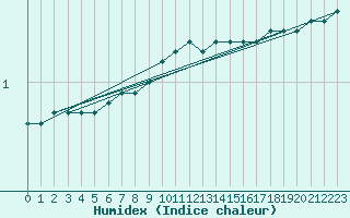 Courbe de l'humidex pour Trier-Petrisberg