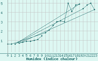 Courbe de l'humidex pour Nesbyen-Todokk