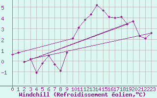 Courbe du refroidissement olien pour Sint Katelijne-waver (Be)