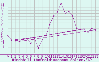 Courbe du refroidissement olien pour Sainte-Locadie (66)
