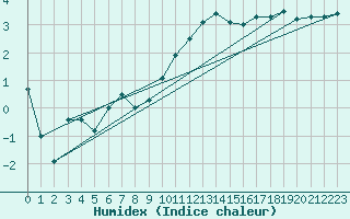 Courbe de l'humidex pour Mullingar