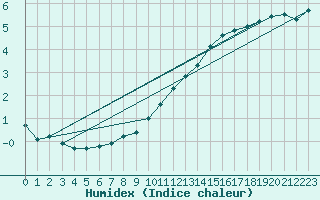 Courbe de l'humidex pour Aarhus Syd