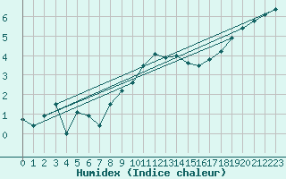 Courbe de l'humidex pour Liscombe