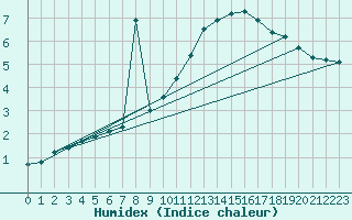 Courbe de l'humidex pour Sainte-Genevive-des-Bois (91)